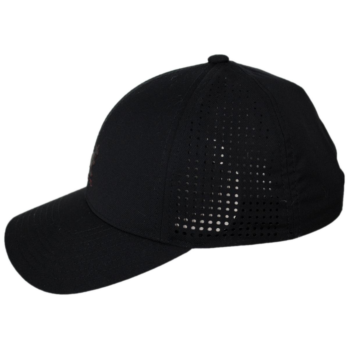 Kangol | Logo Edge Vented Strapback Baseball Cap | 201139 | profile | BLACK MELANGE