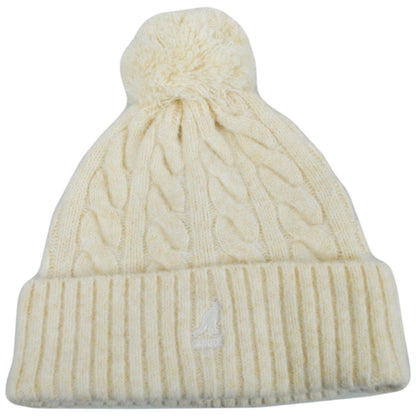 Kangol | Pompom Cable Knit Beanie Hat | 500410 | lead | CHALK