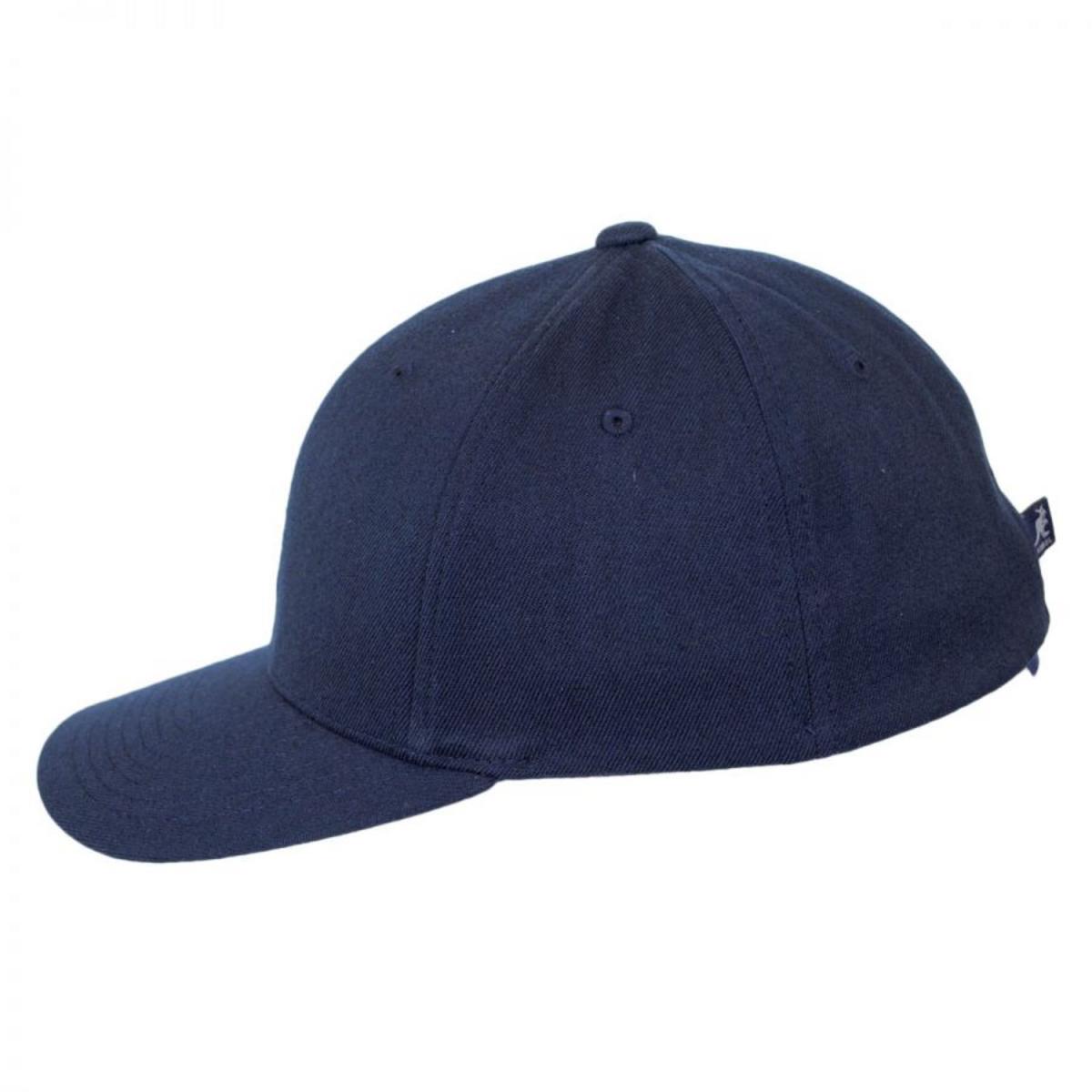 Kangol | Logo Wool FlexFit Fitted Baseball Cap | 201104 | profile | DARK BLUE