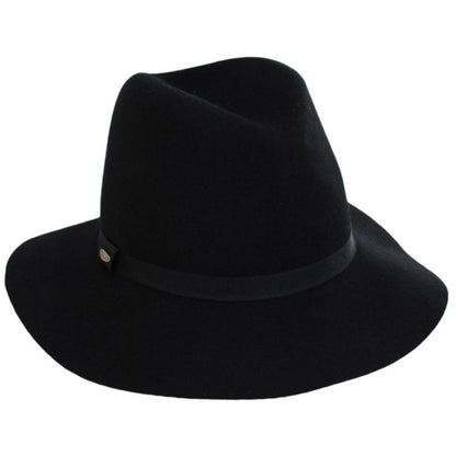 Scala | Xenia Wool Felt Earflap Safari Fedora Hat | 123439 | lead | BLACK