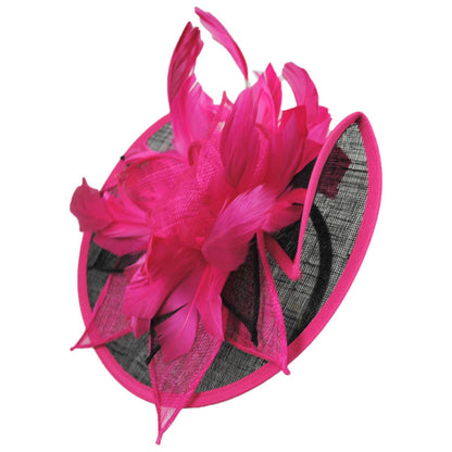 Sophia | Two Tone Folded Sinamay Straw Fascinator Hat | 122902 | lead | FUCHSIA