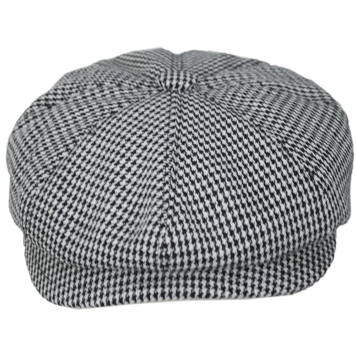 Bailey 1922 | Atlas Houndstooth Earflap Newsboy Cap | 167239 | front | BLACK MULTI