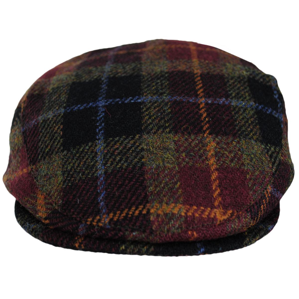 Jaxon & James | Callanish Harris Tweed Wool Ivy Cap | 170020 | front | GREEN/RED/BLACK