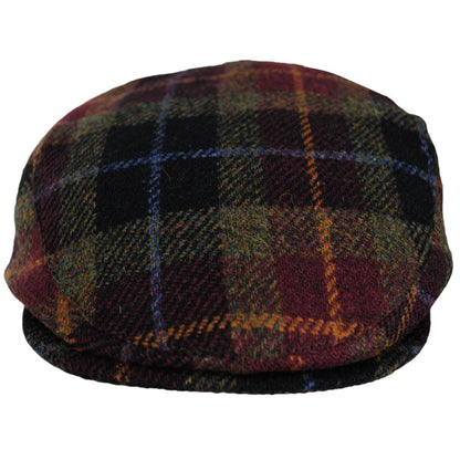 Jaxon & James | Callanish Harris Tweed Wool Ivy Cap | 170020 | front | GREEN/RED/BLACK