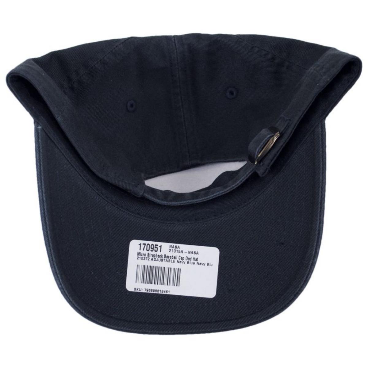 NASA | NASA Micro Cotton Strapback Baseball Cap Dad Hat | 210372 | under | NAVY