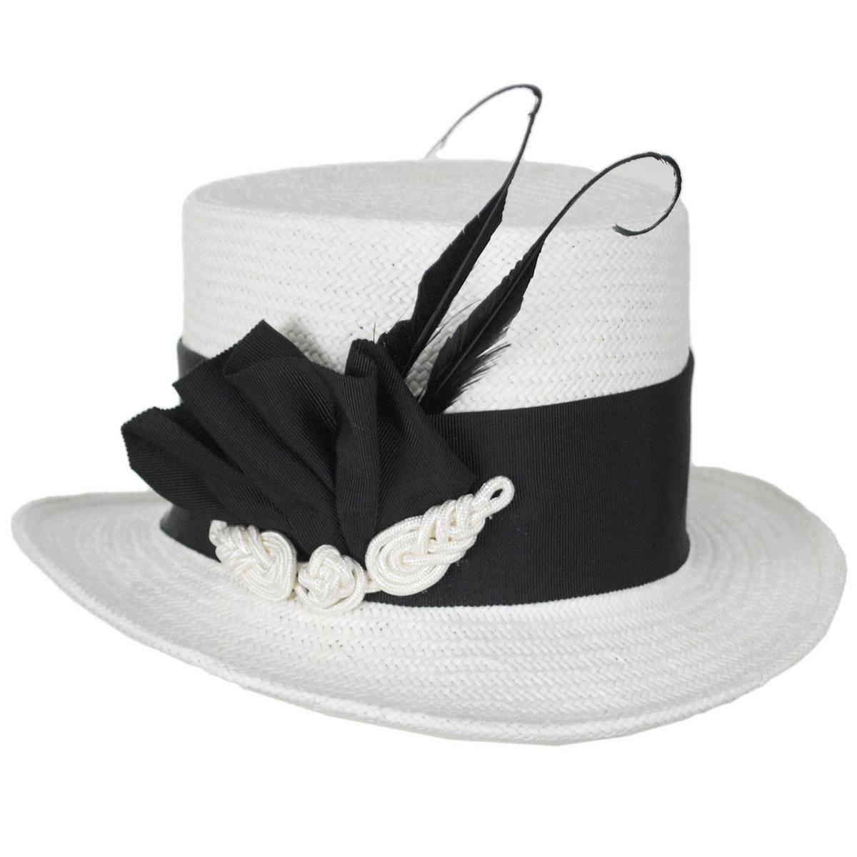 Kathy Jeanne | Tresse Grenouille Toyo Straw Top Hat | 122443 | lead | WHITE