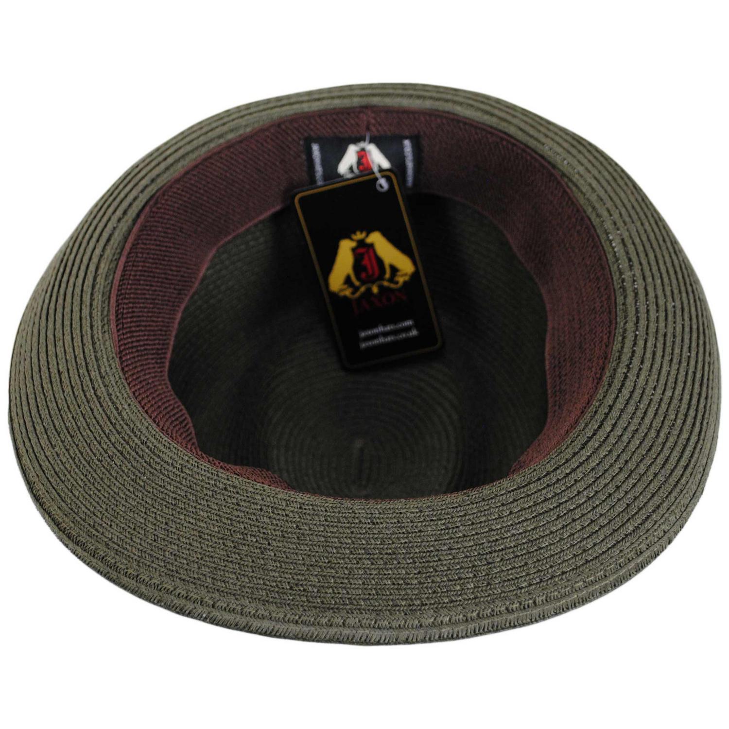 Jaxon Hats | Ridley Toyo Straw Trilby Fedora Hat | 129000 | under | OLIVE GREEN