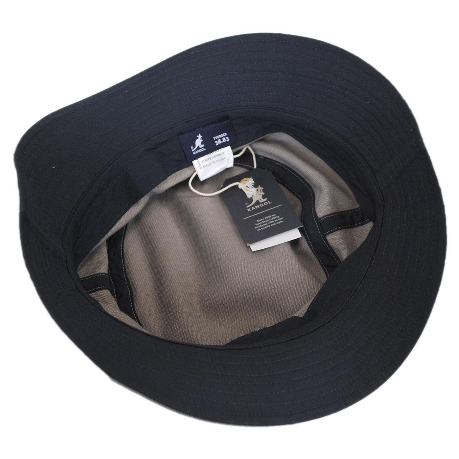 Kangol | Stripe Lahinch Cotton Bucket Hat | 185718 | profile | GREY