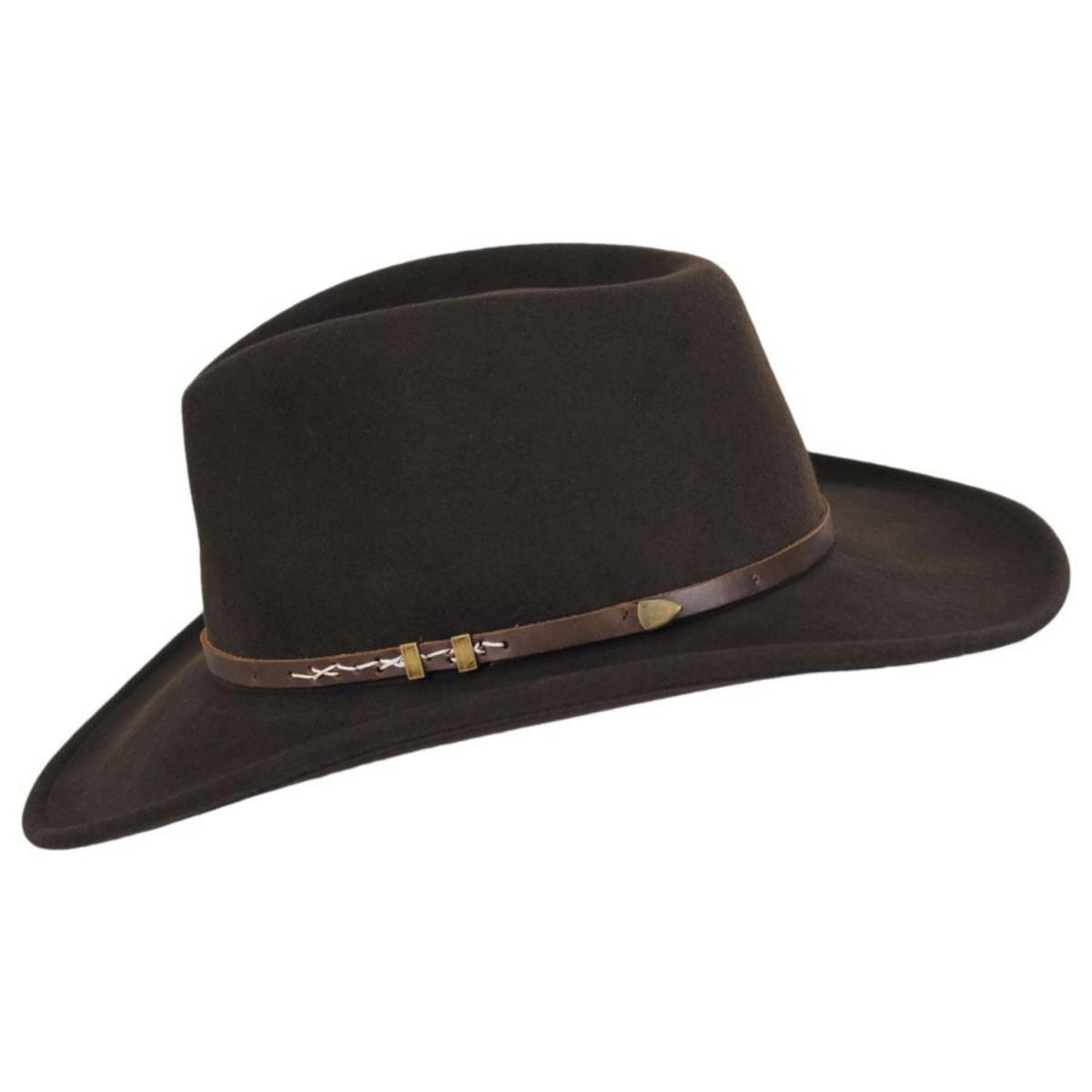 Bailey Western | Calaway Crushable LiteFelt Wool Outback Hat | 130387 | profile | DARK OLIVE