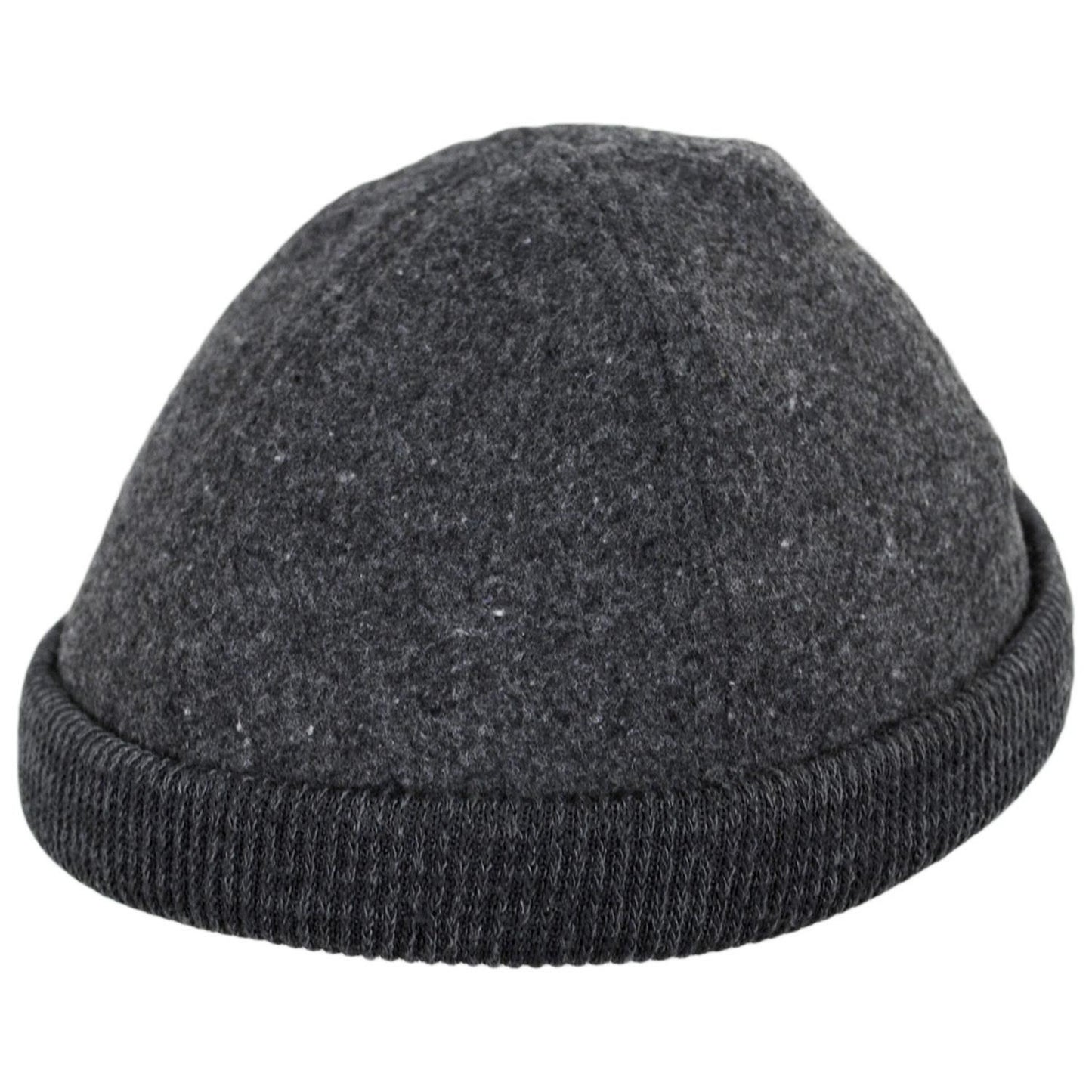 Dorfman Pacific | Skully Melton Wool Blend Skull Cap | 500042 | lead | CHARCOAL