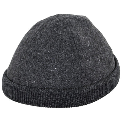 Dorfman Pacific | Skully Melton Wool Blend Skull Cap | 500042 | lead | CHARCOAL