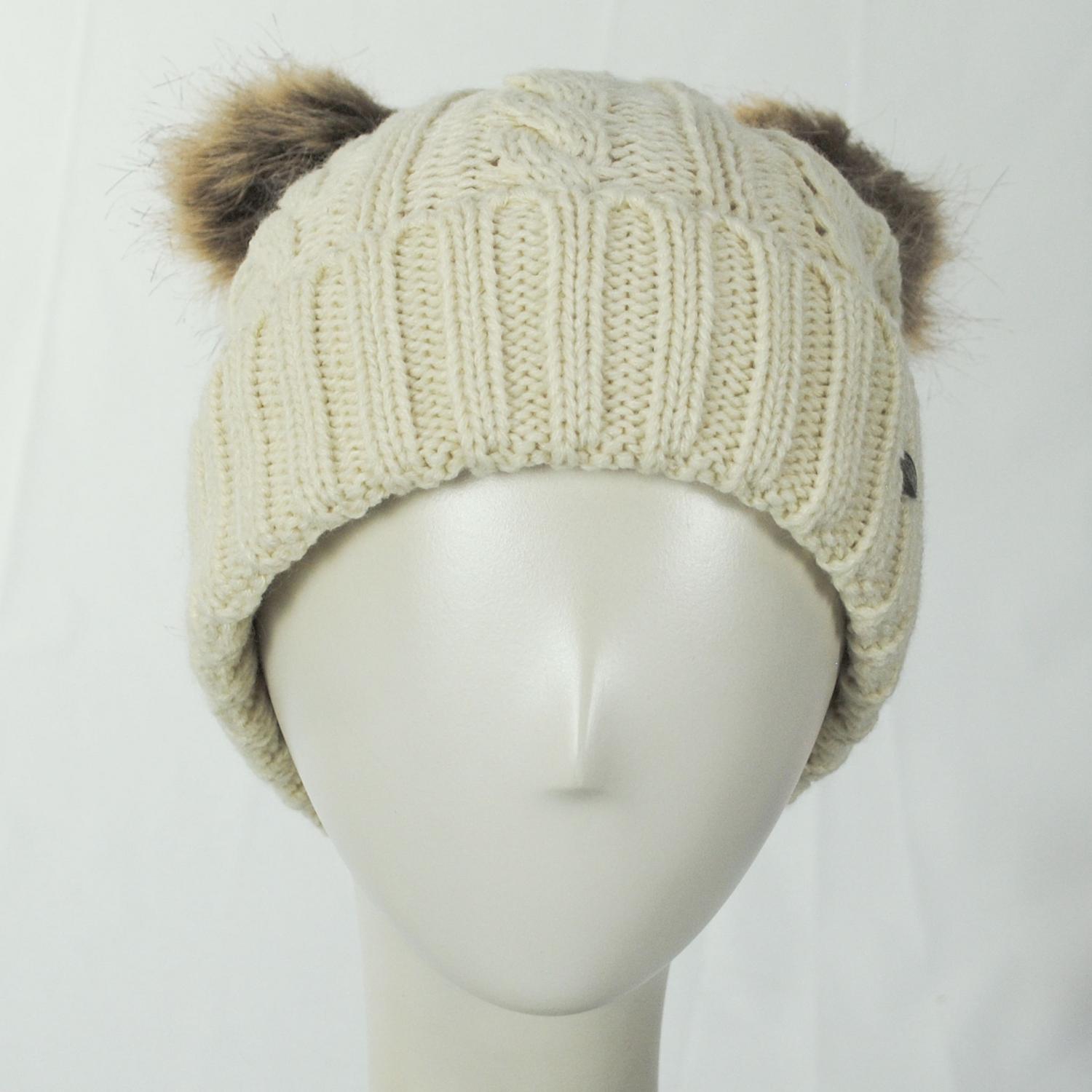 Scala | Maddie Pom Pom Satin Beanie Hat | 500050 | front | IVORY
