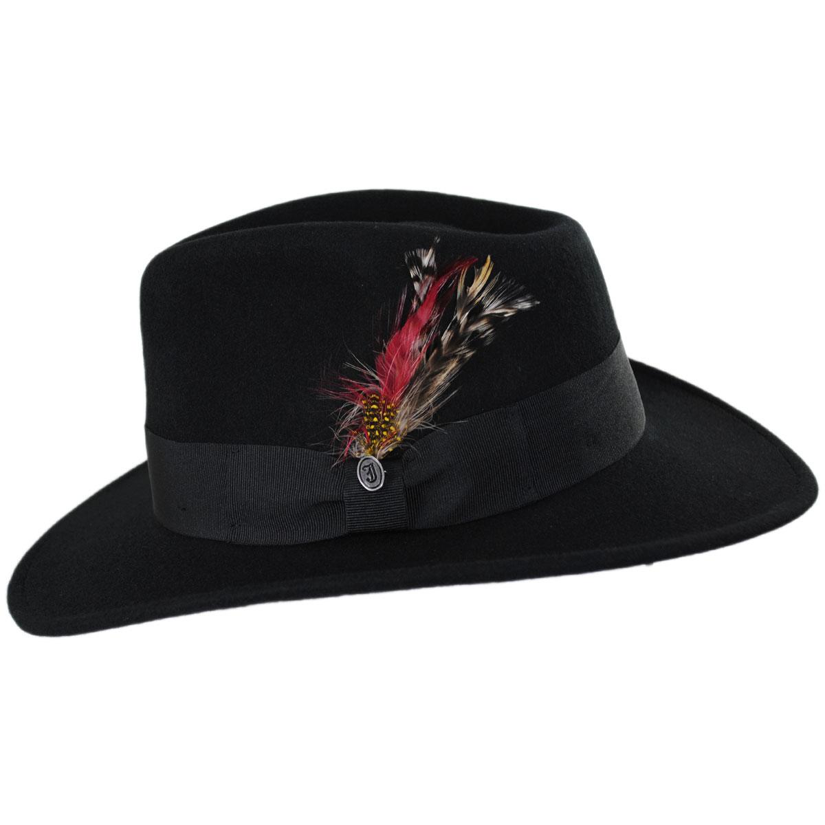 Jaxon Hats | Wholesale Ford Crushable Wool Felt Fedora Hat B2B Pre-Pack | B2B135004 | profile | BLACK