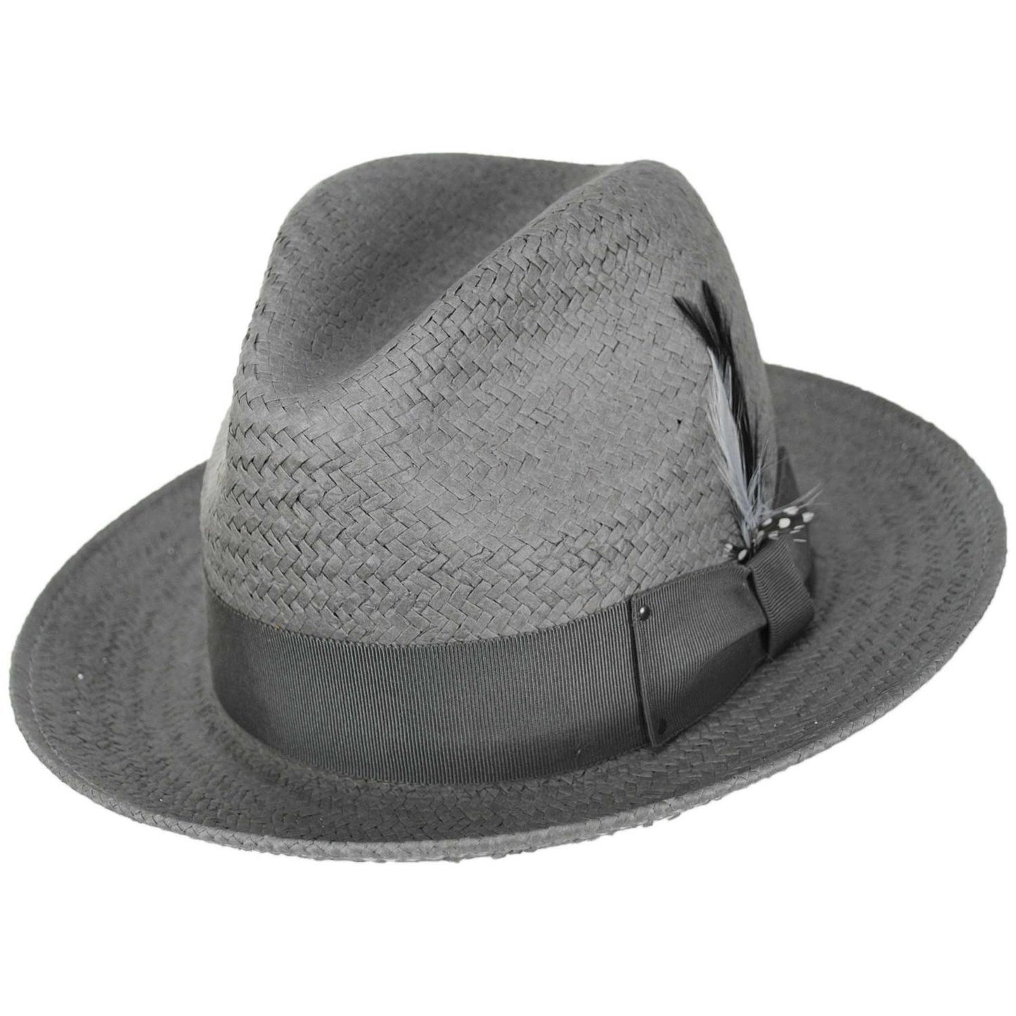 Bailey 1922 | Blixen Sun Raindura Straw Fedora Hat | 127936 | lead | GRAPHITE