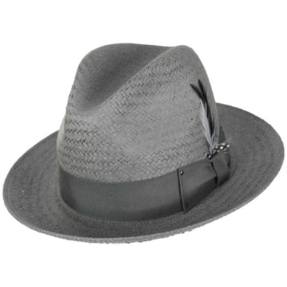 Bailey 1922 | Blixen Sun Raindura Straw Fedora Hat | 127936 | lead | GRAPHITE