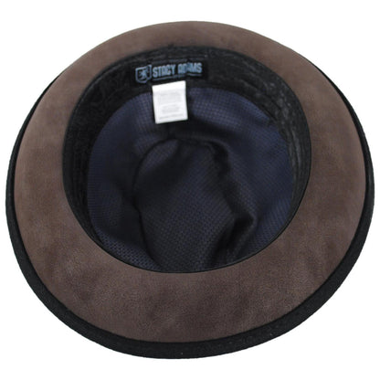 Stacy Adams | Bracco Wool Felt Fedora Hat | 130428 | under | BLACK/BROWN
