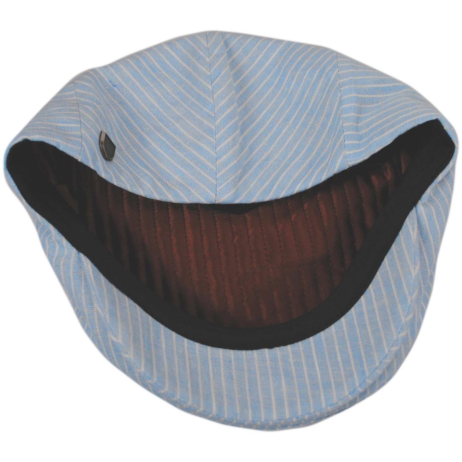 BRIXTON HATS | Hooligan Linen Stripe Ivy Cap | 161519 | under | LIGHT BLUE/WHITE