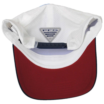 Columbia Sportswear | PFG Elite 3D Stretch Snapback Baseball Cap | 400084 | under | WHITE, COLLEGIATE NAVY