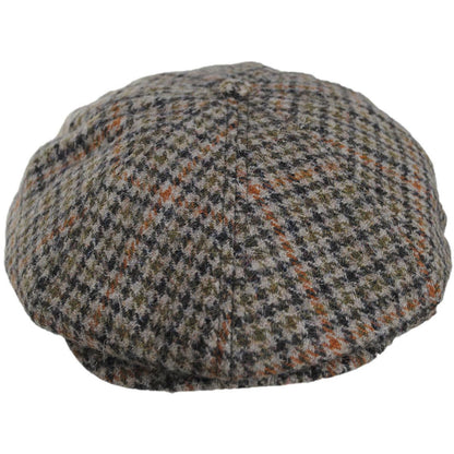 BRIXTON HATS | Brood Wool Blend Houndstooth Newsboy Cap | 161518 | front | OATMEAL/CHARCOAL HOUNDSTOOTH