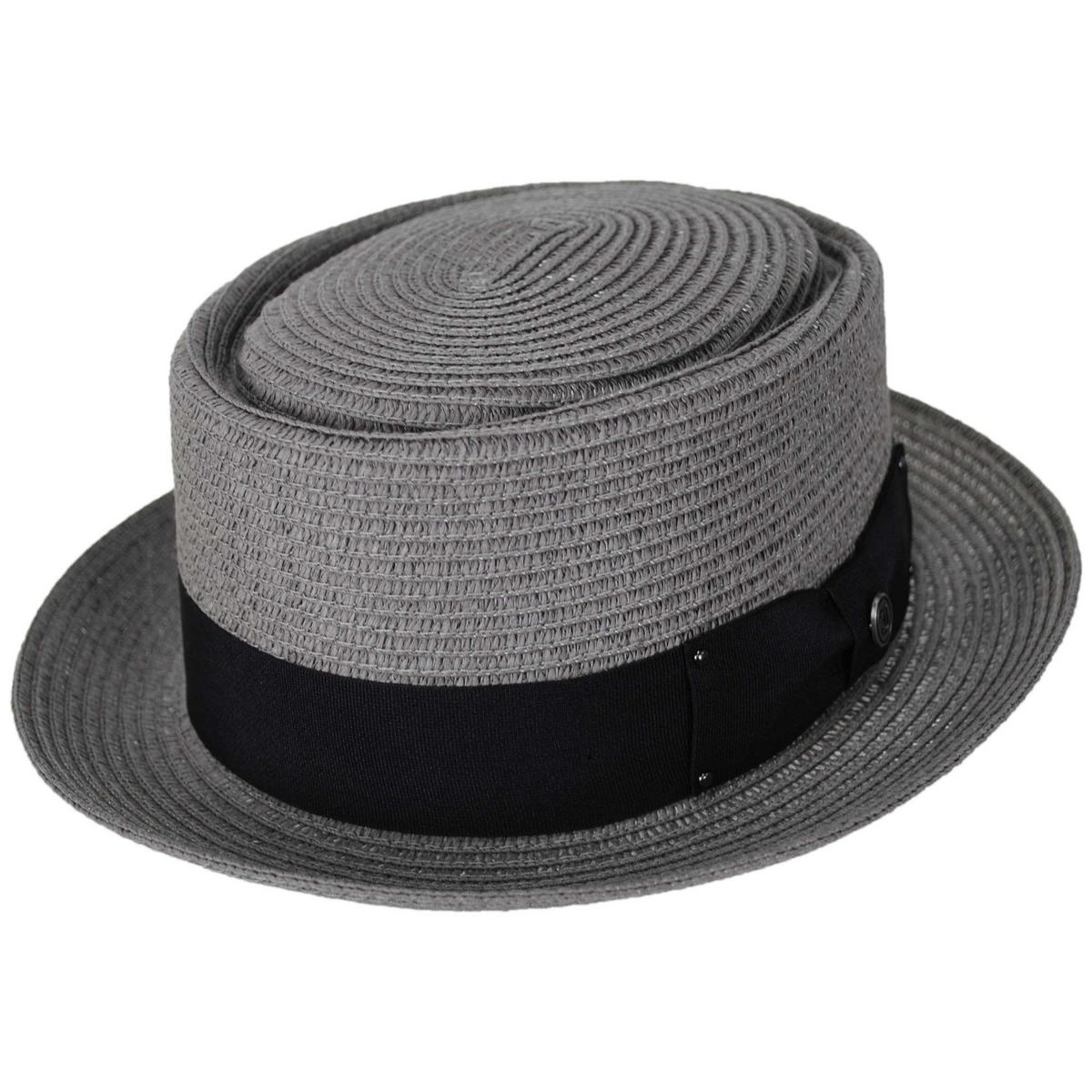 Jaxon Hats | Toyo Straw Braid Pork Pie Hat | 128501 | lead | GREY