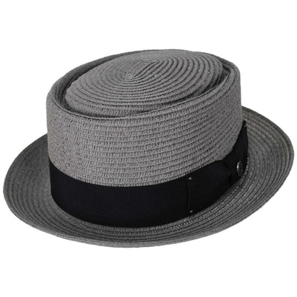 Jaxon Hats | Toyo Straw Braid Pork Pie Hat | 128501 | lead | GREY