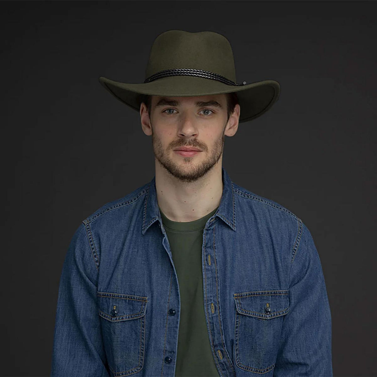 Bailey 1922 | Piston Wool Felt Aussie Hat | 130349 | lsmone | OLIVE