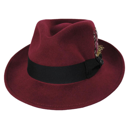 Jaxon Hats | Wholesale Pachuco Crushable Wool Felt Fedora Hat - Wine B2B Pre-Pack | B2B135008W | lead | WINE