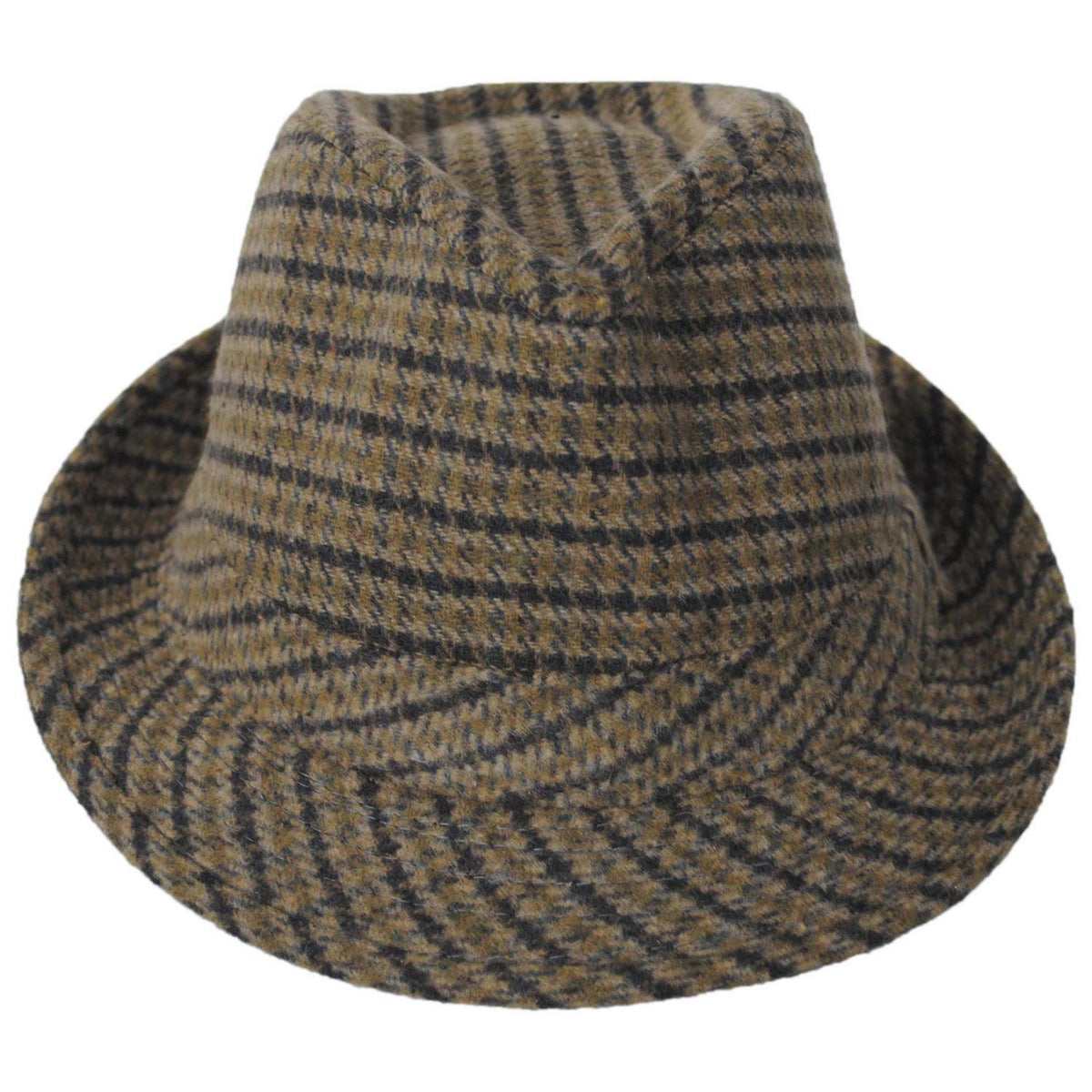 San Diego Hat Company | Houndstooth Plaid Fedora Hat | 141607 | front | BROWN