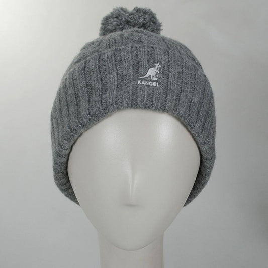 Kangol | Pompom Cable Knit Beanie Hat | 500410 | front | GREY