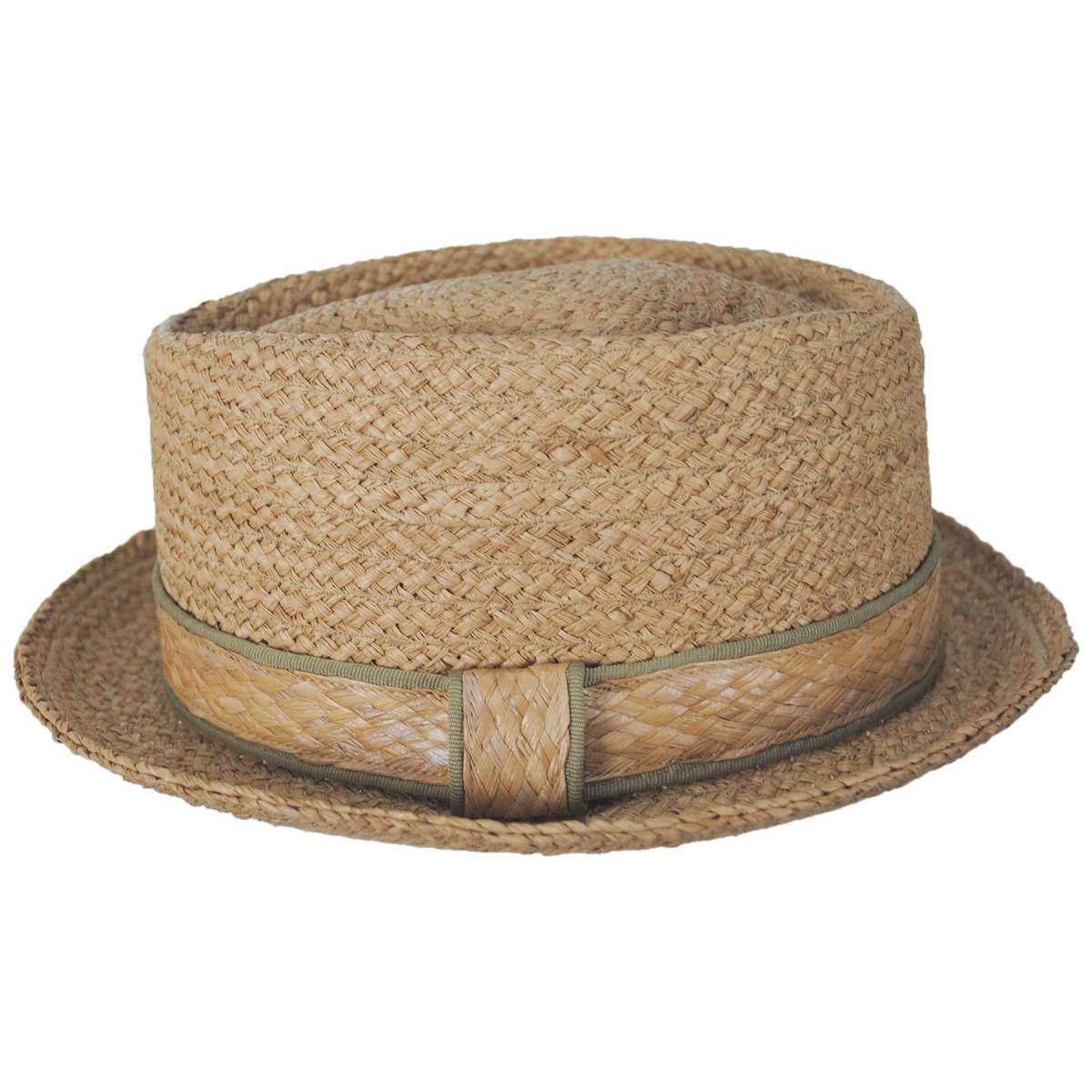 Jaxon Hats | Raffia Straw Diamond Crown Fedora Hat | 129002 | profile | NATURAL