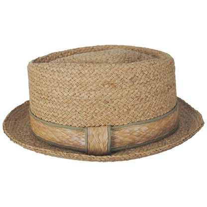 Jaxon Hats | Raffia Straw Diamond Crown Fedora Hat | 129002 | profile | NATURAL