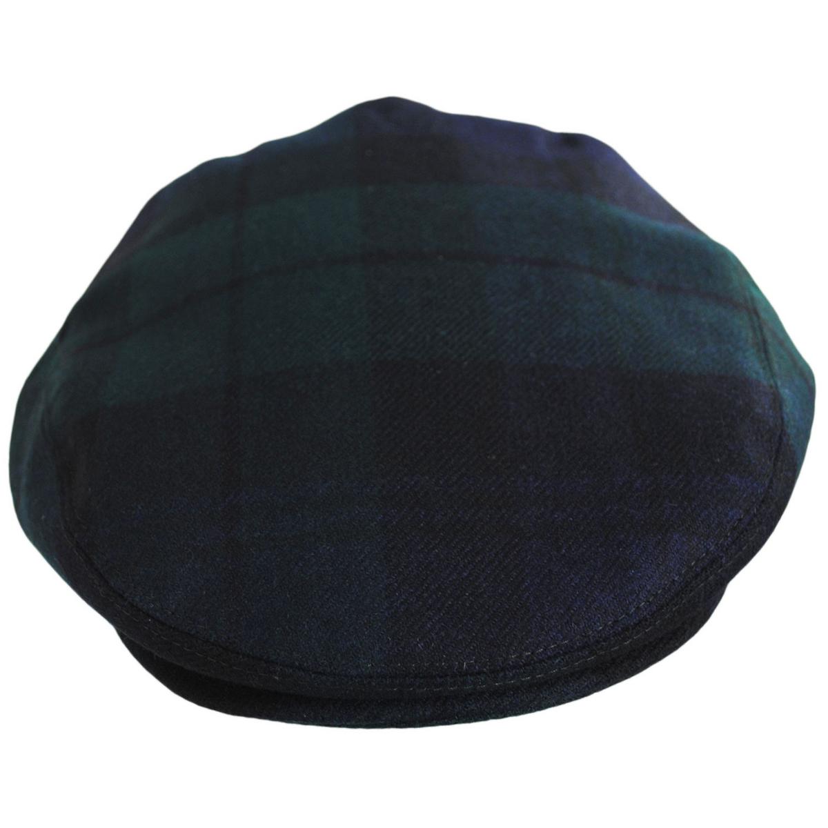Baskerville Hat Company | Wholesale Somerset Wool Plaid Ivy Cap B2B Pre-Pack | B2B167674 | front | NAVY/GREEN