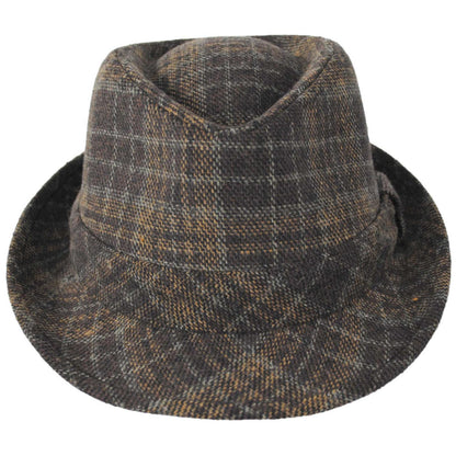 Dorfman Pacific | Chester Plaid Fedora Hat | 140244 | front | BROWN
