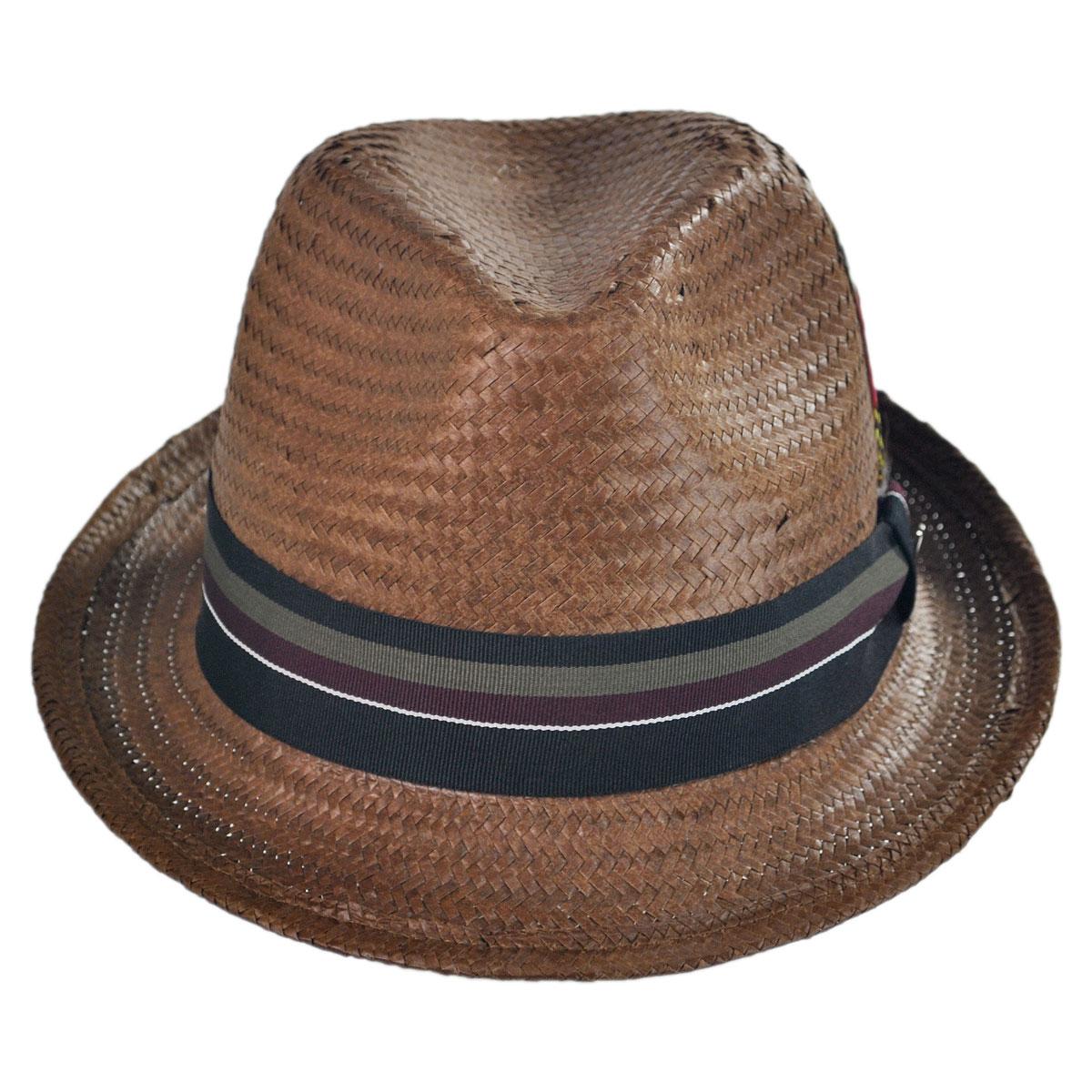 Jaxon Hats | Wholesale Tribeca Toyo Straw Trilby Fedora Hat B2B Pre-Pack | B2B129011 | front | BROWN