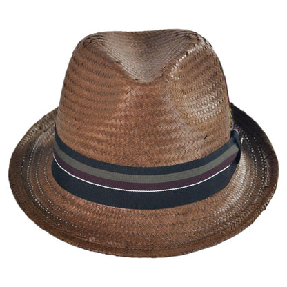 Jaxon Hats | Wholesale Tribeca Toyo Straw Trilby Fedora Hat B2B Pre-Pack | B2B129011 | front | BROWN