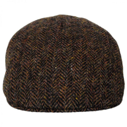 Stefeno Hats | Herringbone Harris Tweed Wool Ascot Cap | 171528 | front | BROWN