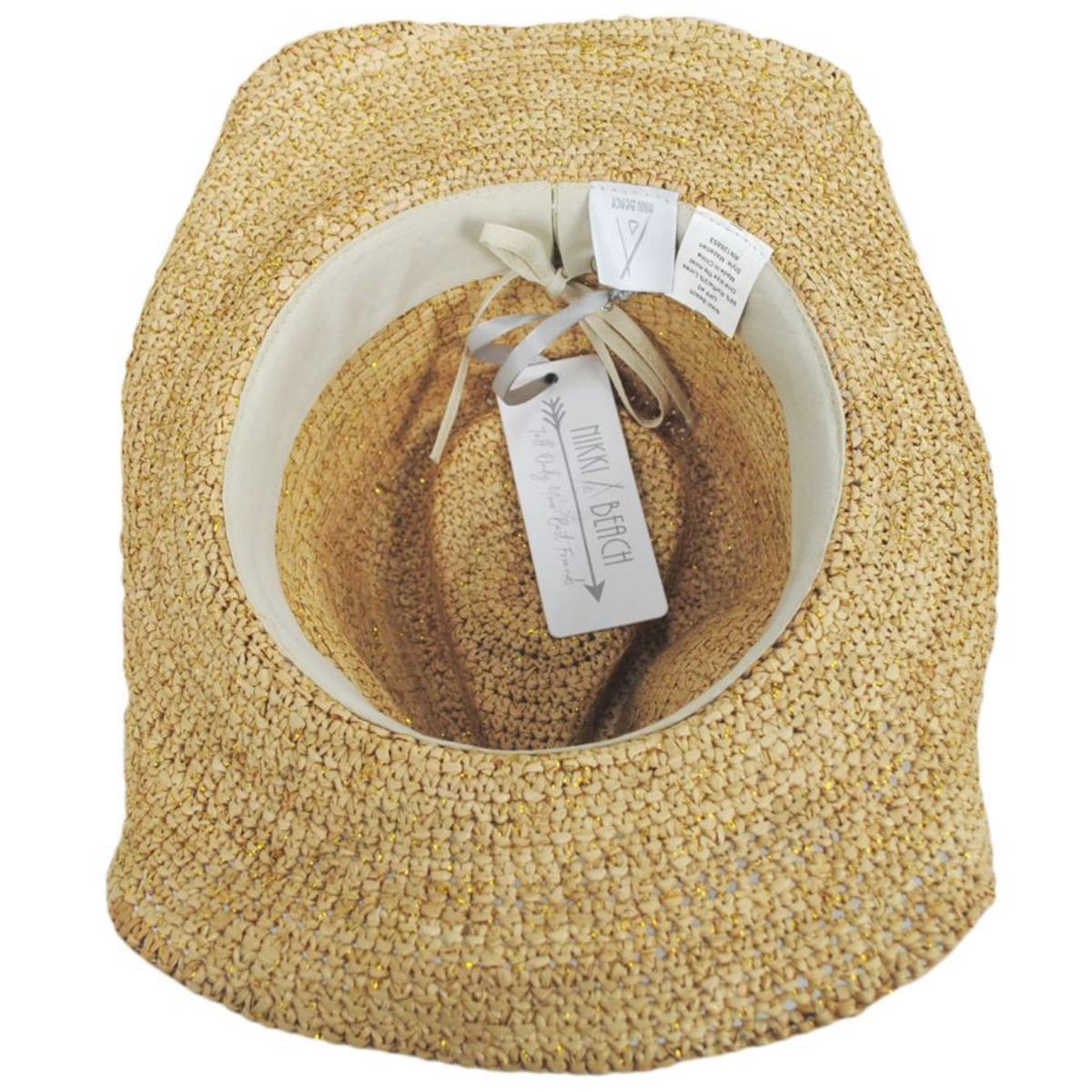 NIKKI BEACH | Chrysta Raffia Crochet Straw Western Hat | 102683 | under | NATURAL/GOLD