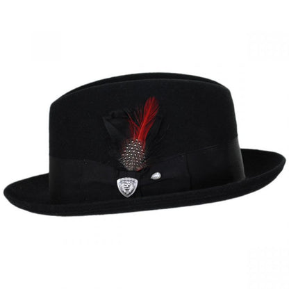 Dobbs | Randall Wool Felt Fedora Hat | 130716 | profile | BLACK