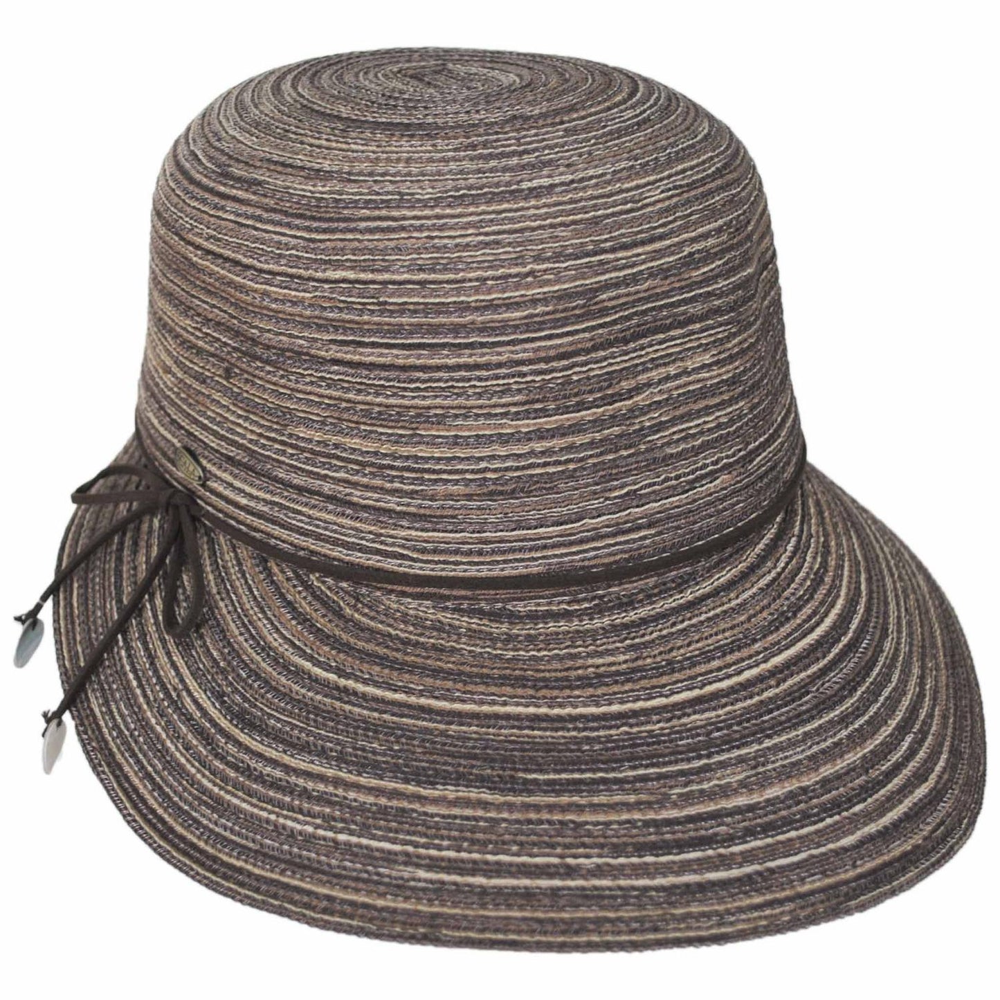 Scala | Teodora Poly Braid Facesaver Cap | 101567 | lead | BROWN