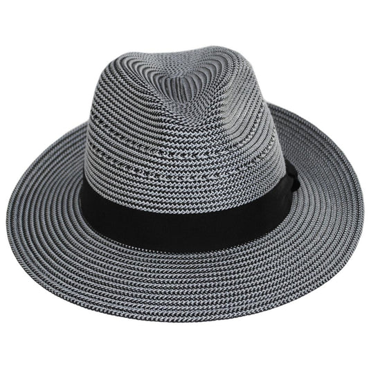 Bailey 1922 | Eli Vented Poly Straw Fedora Hat | 127751 | front | BLACK