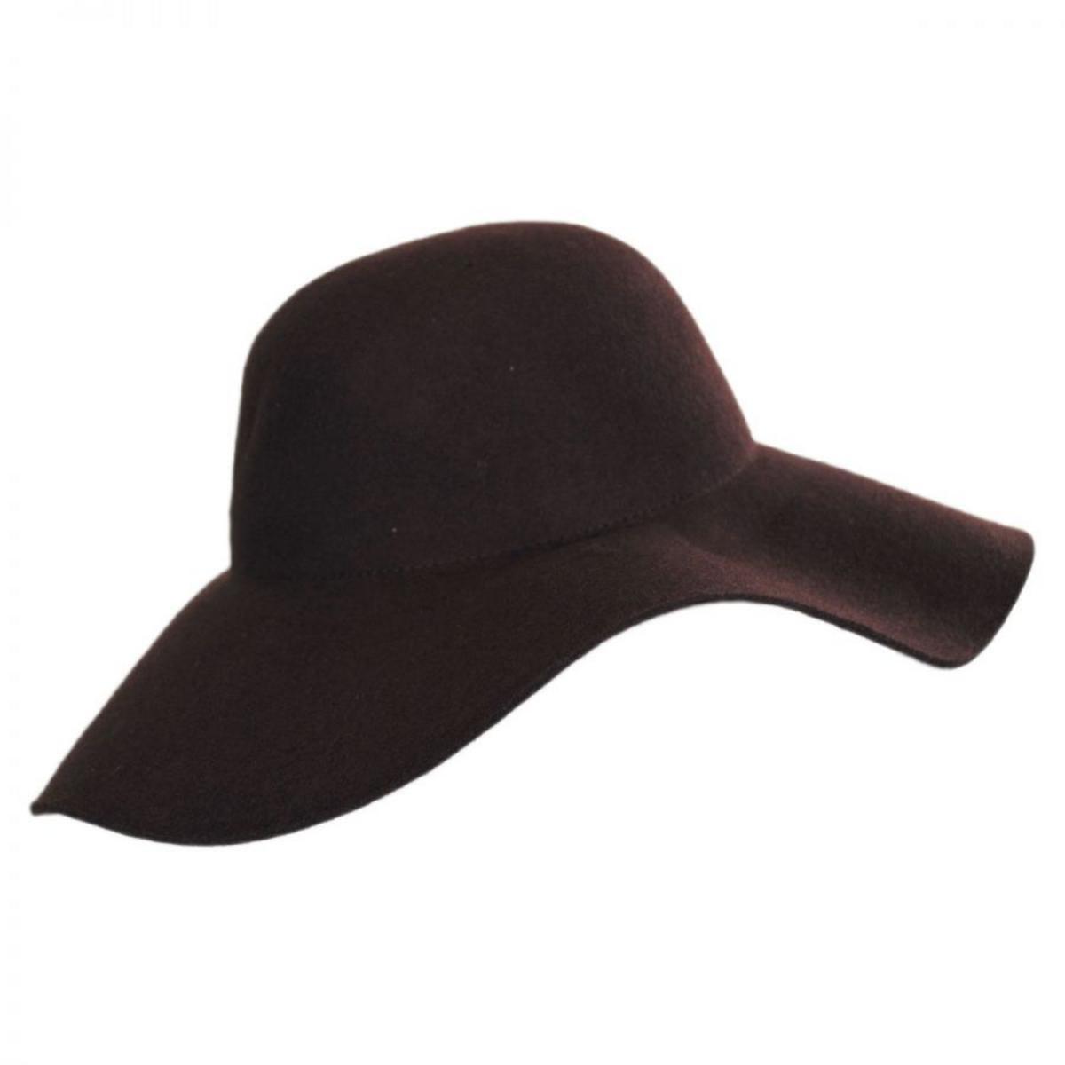 Scala | Boho Wool Felt Swinger Hat | 123472 | front | CHOCOLATE