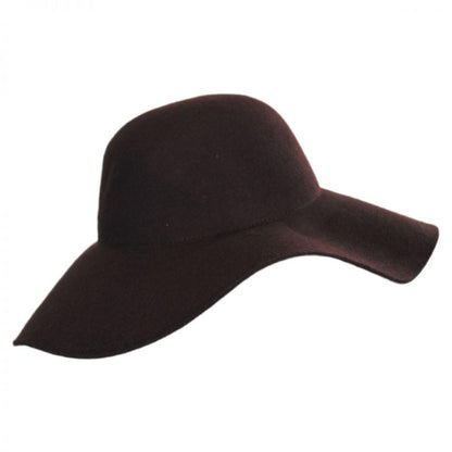 Scala | Boho Wool Felt Swinger Hat | 123472 | front | CHOCOLATE