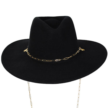 Scala | Candace Wool Felt Fedora Hat | 123494 | top | BLACK