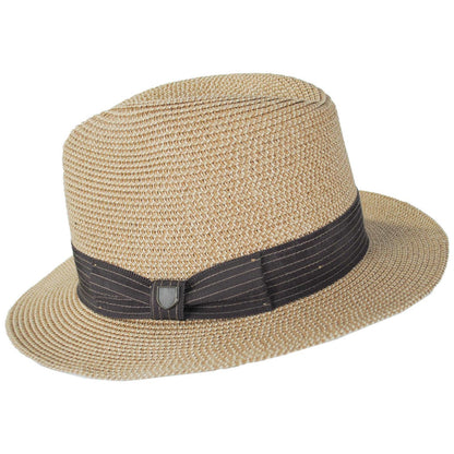 BRIXTON HATS | Roma Toyo Straw Fedora Hat | 128369 | profile | MULTI BROWN/CHOCOLATE