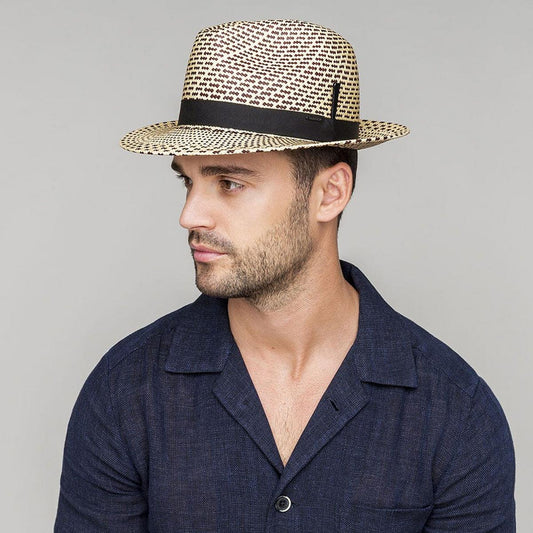 Bailey 1922 | Hernen Two-Tone Panama Straw Fedora Hat | 127758 | lsmone | ESPRESSO
