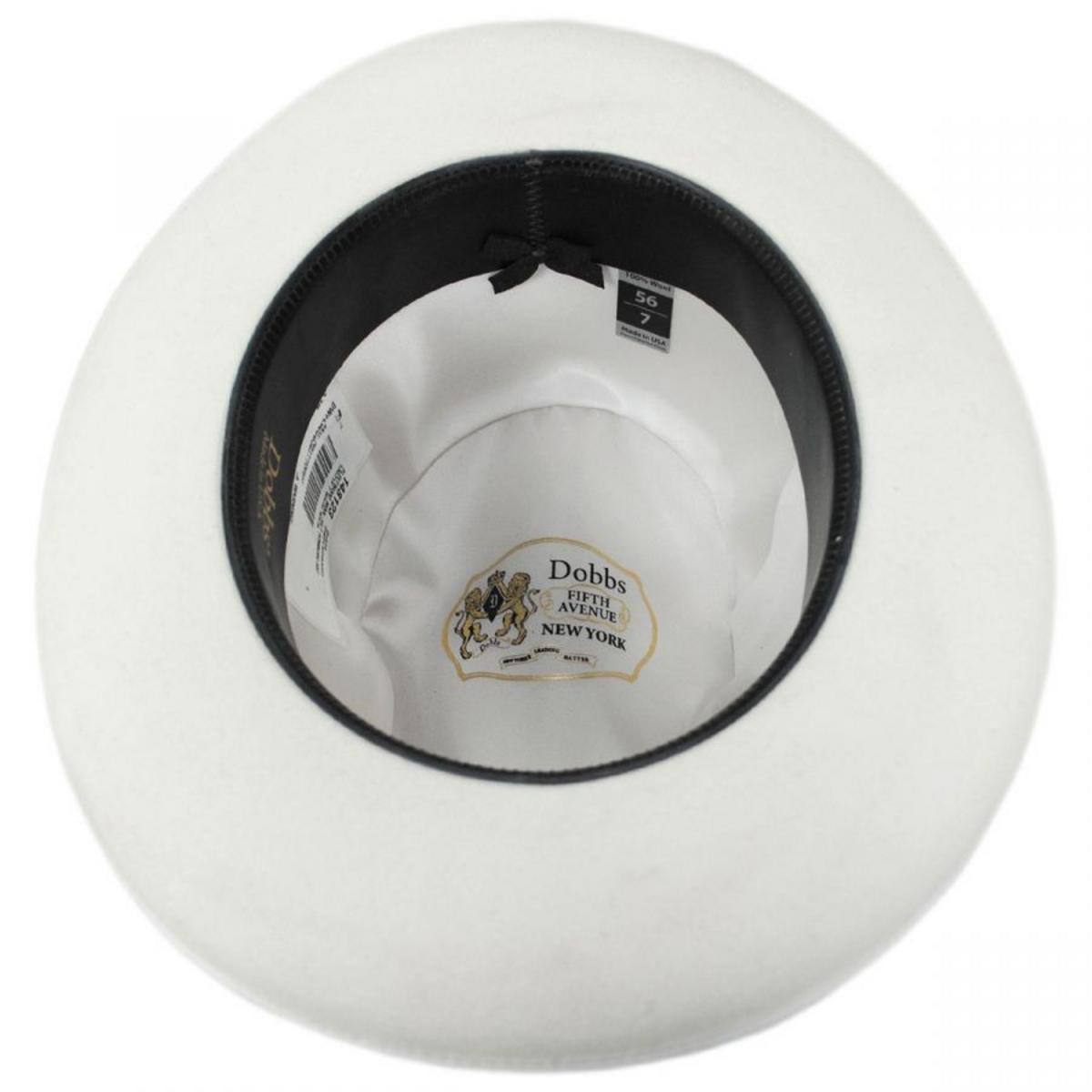 Dobbs | Fleetwood Wool Felt Homburg Hat | 130715 | under | WHITE
