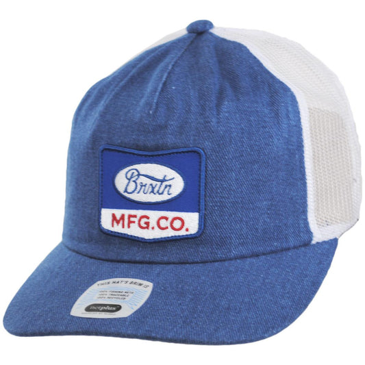 BRIXTON HATS | Phillips MP NetPlus Mesh Snapback Trucker Baseball Cap | 201867 | lead | DENIM/WHITE