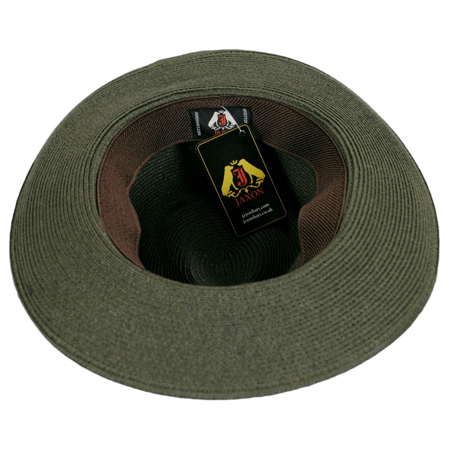 Jaxon Hats | Summer C-Crown Toyo Straw Fedora Hat | 129010 | under | OLIVE GREEN
