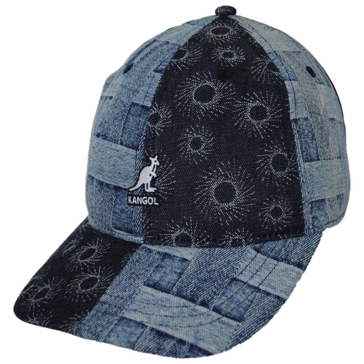 Kangol | Denim Mashup Strapback Baseball Cap Dad Hat | 201132 | lead | BLUE PICNIC