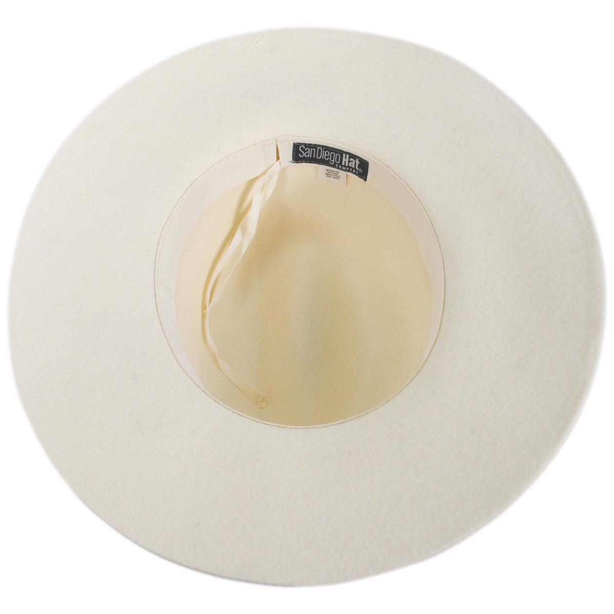 San Diego Hat Company | Prairie Wool Felt Packable Fedora Hat | 125208 | under | IVORY